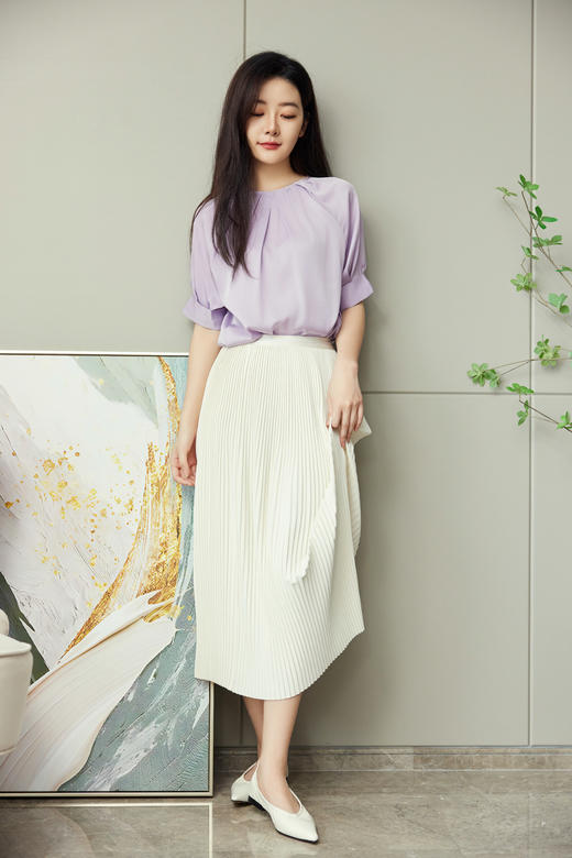 槿黛｜真丝重绉简约上衣 商品图0