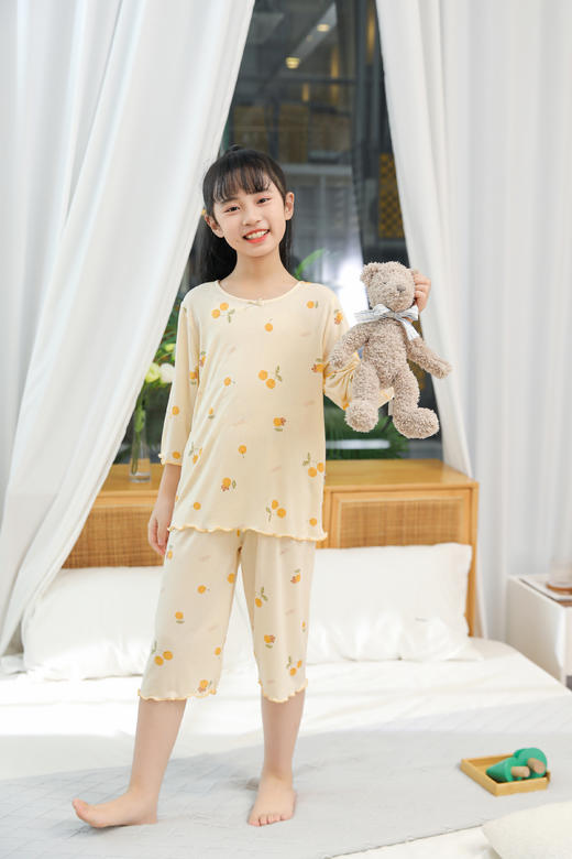 【第二件 0 元｜ 满2件 5 折】【秀黛】女童圆领针织印花空调衫女童夏季睡衣L1440002T【门店同款】【如遇缺货自动退款，介意勿拍】 商品图2