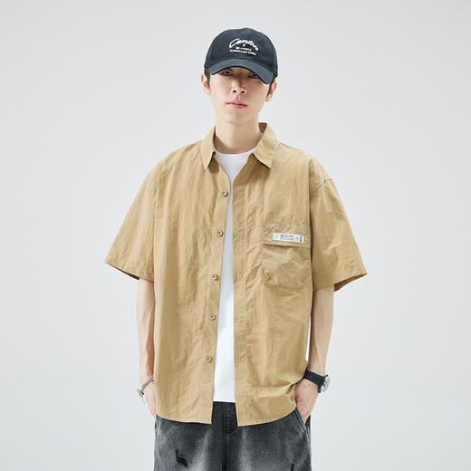 夏季衬衫男宽松透气短袖衬衣外穿男生薄款休闲上衣服   AY-D1109【AY-1109】 商品图1