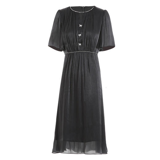 EITIE爱特爱夏季新品高腰修身优雅荷叶袖连衣裙7407115 商品图5