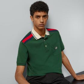男士 2024夏季新款 复古双G刺绣标 经典红绿条纹织带 短袖POLO衫 Z-11612