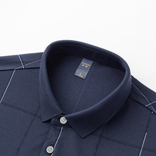 【透气网眼】罗蒙男士珠地棉透气polo衫男夏季商务通勤印花t恤短袖男 商品图5