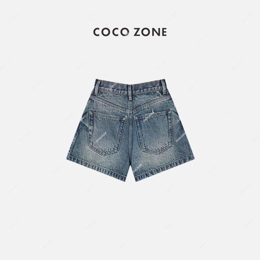 COCO ZONE 气质复古显瘦时尚水洗牛仔短裤 23C18484 商品图1