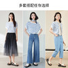【商场同款】CNK4486 “ 醋酸清凉衫  ” 蓝白条纹清爽减龄显白 连袖的T型宽松版型修饰身材包容显瘦，棉+醋酸材质清爽透气软垂舒适 商品缩略图8