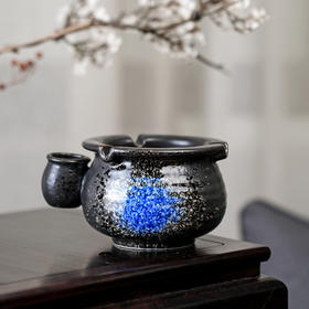 罗纹黑釉烟灰缸复古烟灰缸陶瓷创意家用客厅烟缸个性烟头缸