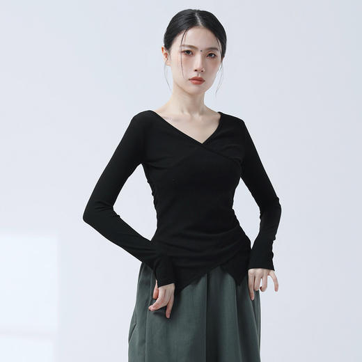 交叉V领简约修身显瘦形体舞蹈服练功服 商品图9