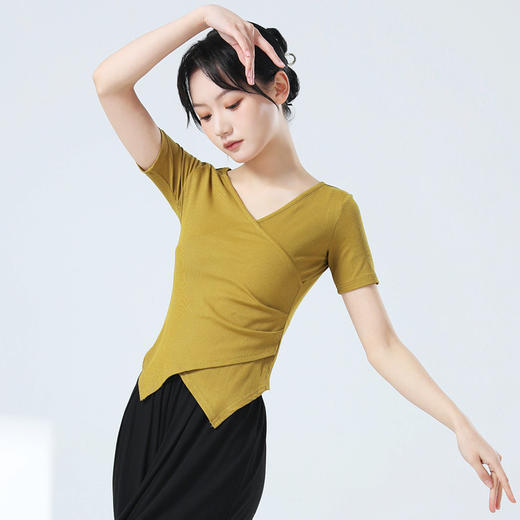 交叉V领简约修身显瘦形体舞蹈服练功服 商品图2
