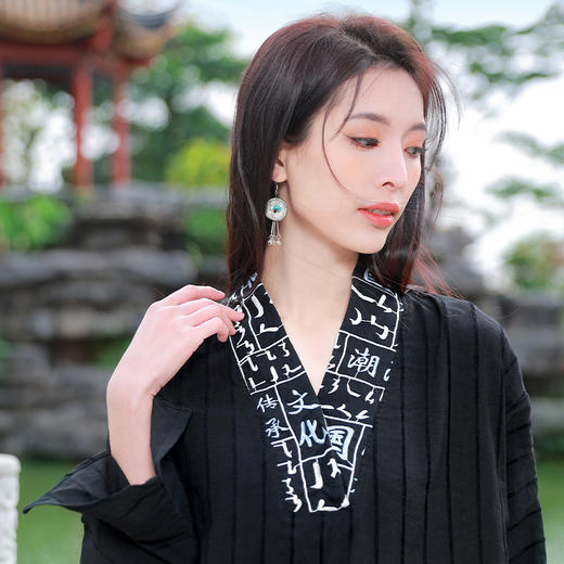 【书意江湖系列】  文遇苍兰不规则套头上衣 |现货加急发 商品图4