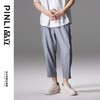 PINLI品立2024夏季新款男士人字纹九分裤潮牌纯色百搭直筒休闲裤B242117059 商品缩略图2