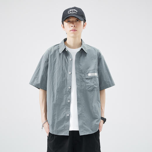 夏季衬衫男宽松透气短袖衬衣外穿男生薄款休闲上衣服   AY-D1109【AY-1109】 商品图2