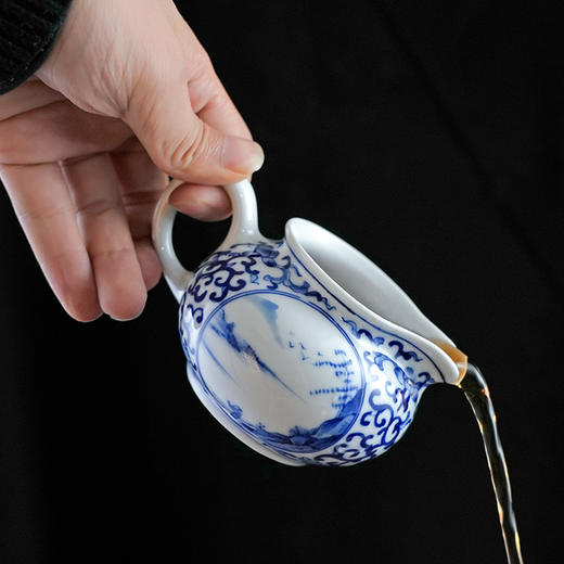 和治山水茶海青花陶瓷公道杯带把分茶器家用功夫茶具茶器 商品图1
