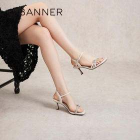 【静音系列】千百度细高跟时装凉鞋女款夏季绝美一字带A24354170