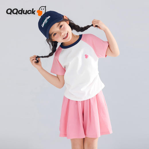 【凉感棉】【120-165】【可可鸭】女童夏季潮流收褶短款T恤（95%棉 5%氨纶） 商品图9