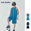 蓝汽水24夏新款儿童拼色插肩袖短裤套装中大童透气舒适运动两件套 商品缩略图0
