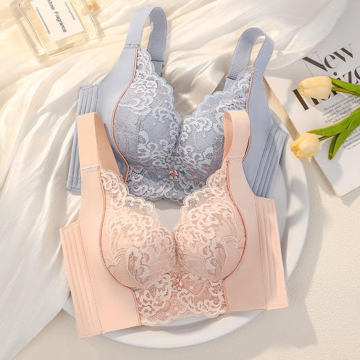 A4-【A-B杯】【院线小胸显大】调整型月牙托提拉内杯让乳房保持年轻态调整型文胸罩  桃至未至 商品图7