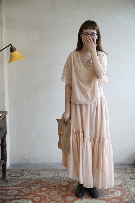 elsa esturgie 不对称设计褶皱半身裙（内衬薄纱） 商品图9