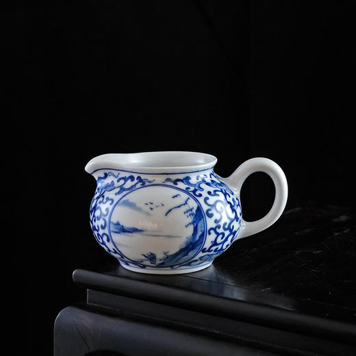 和治山水茶海青花陶瓷公道杯带把分茶器家用功夫茶具茶器 商品图3