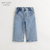 马克珍妮女童时尚百搭直筒软牛仔裤儿童裤子2024年春装新款240221 商品缩略图0