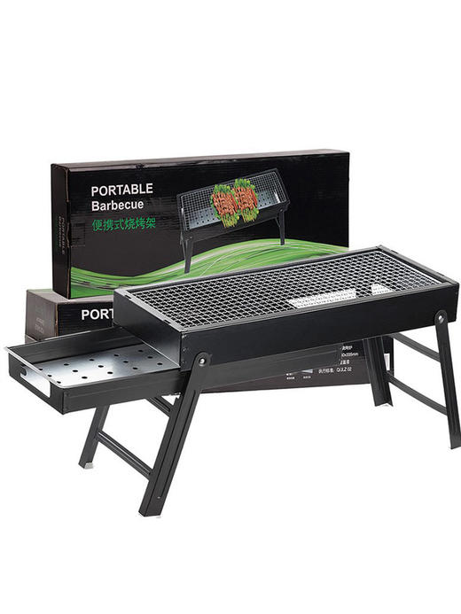 抽拉烧烤架户外碳烧烤炉子家用木炭室内烤串小烤肉商用无烟烤火盆 商品图0