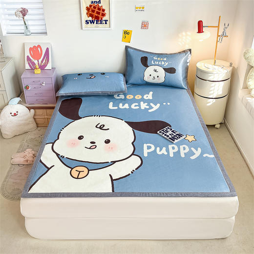 【3D透气支撑，像小冰块一样凉的秘密！】凉感冰丝 遇见清爽 舒适可爱卡通冰丝凉席三件套 可水洗儿童空调席软席 夏季凉感宿舍凉席！-QQ 商品图4