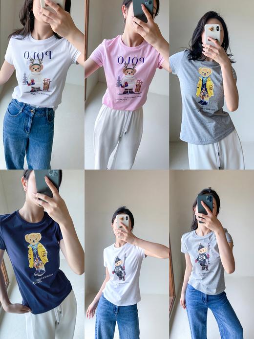 单品包邮现货 THS-特 无补 polo RL家女士 马球 小熊印花T恤 6色 BH2503 商品图0