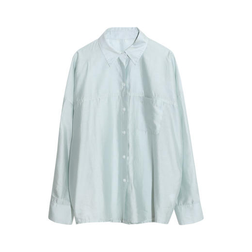 【趋梦】DT ETOLIE  法式麻感天丝衬衫女  2024夏季薄款衬衣高级感抗皱防晒衣上衣外套 商品图4