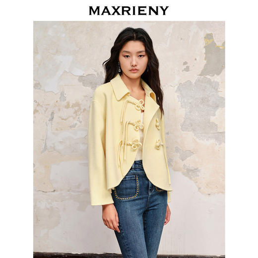 【商场同款】MAXRIENY新中式羊毛双面呢外套秋冬中式盘扣高级气质(货号:MC88JA548) 商品图2