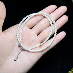 S925珍珠项链-爱心扣小米链