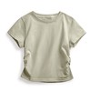 马登抽褶收腰短袖短款正肩T恤大基础款露腰显瘦打底衫通勤上衣女 商品缩略图7
