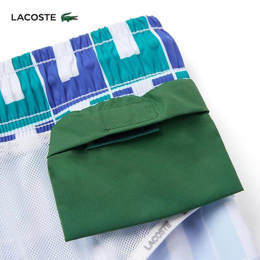 【海南专供价】Lacoste法国鳄鱼男装新款拼色格纹短裤时尚运动短裤MH7628-10 商品图4