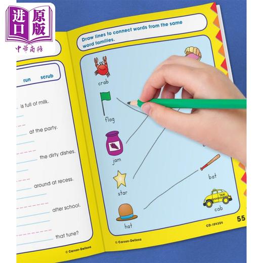 【中商原版】一年级自然拼读练习册 Phonics for First Grade Workbook 英文原版 进口图书 小学教辅参考书 Carson Dellosa 商品图4