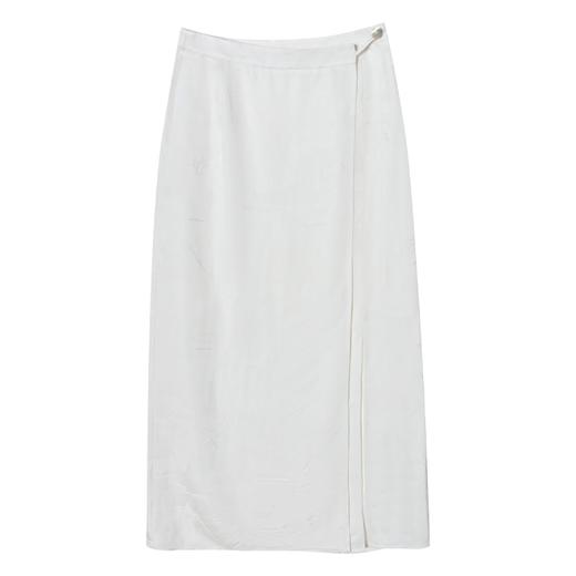 西嘉C+IMPRESS/西嘉人丝提花直筒开衩白色新中式半身裙女夏季新款气质BQ2402033 商品图4