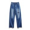 马登破洞丹宁水洗牛仔裤复古直筒裤子宽松休闲百搭垂感拖地长裤女 商品缩略图6