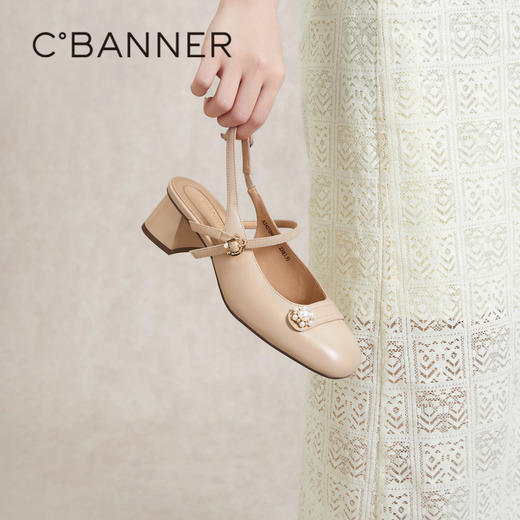 【静音系列】千百度时装凉鞋女夏季粗跟羊皮凉鞋A24272937 商品图2