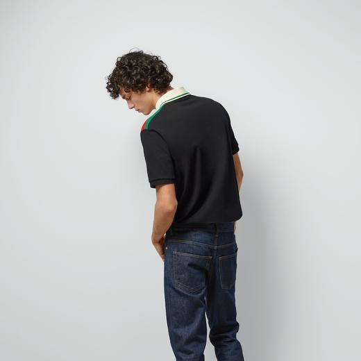 男士 2024夏季新款 复古双G刺绣标 经典红绿条纹织带 短袖POLO衫 Z-11612 商品图7