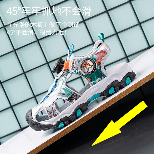 男童凉鞋夏季新款旋转纽扣儿童包头沙滩鞋男孩子中大童软底鞋 商品图3