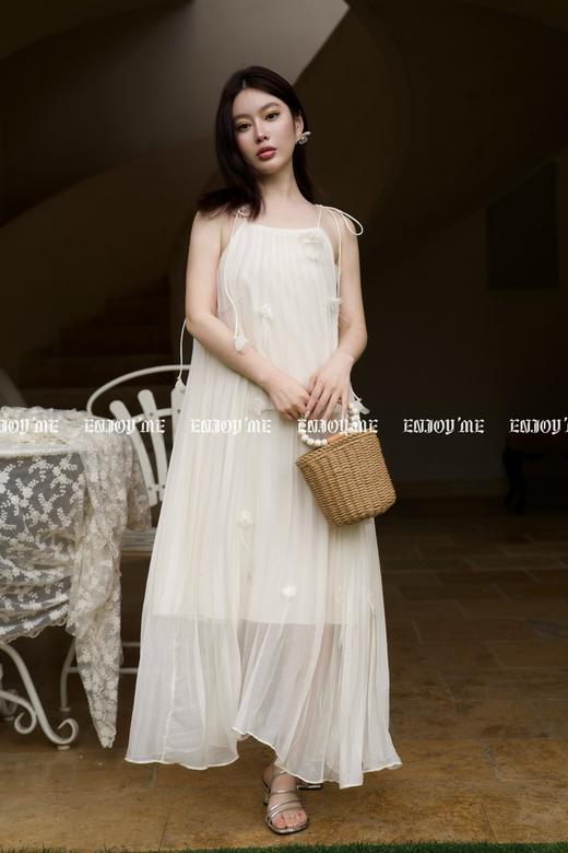 【门店同款】ENJOY夏季浪漫-羽毛花朵压褶吊带裙 157312432 商品图0