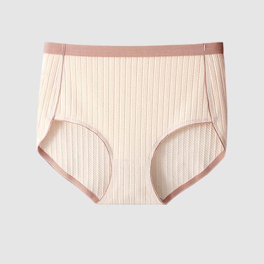 【女士三角螺纹裤】高腰无痕纯棉透气内裤女士收腹提臀全棉裆三角裤螺纹 商品图8