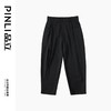 PINLI品立夏季新款竖条暗纹九分裤潮牌百搭直筒男条纹休闲裤B242117058 商品缩略图5