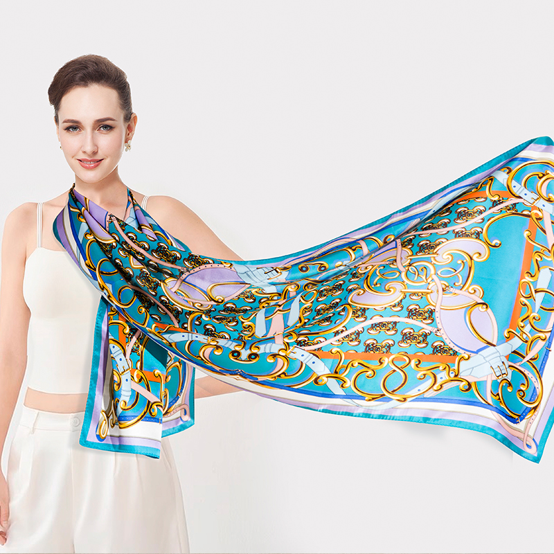 鑫缘 真丝素绉缎长巾 HA4699