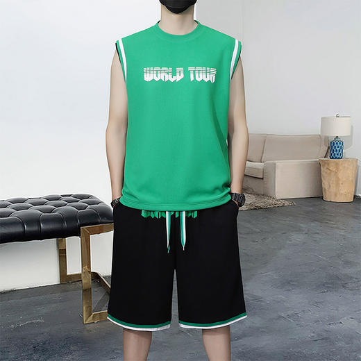 【新款DSL】大依优型大码男装夏季套装运动休闲加肥加大短袖裤子大号T恤套装夏装 商品图1