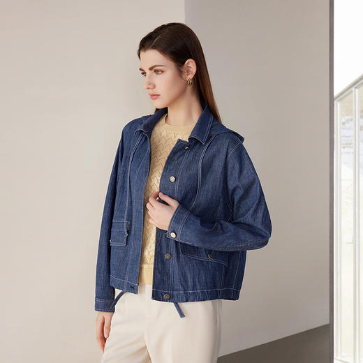 【短款牛仔外套】24年春夏新款女士短款牛仔百搭时尚通勤外套 商品图3