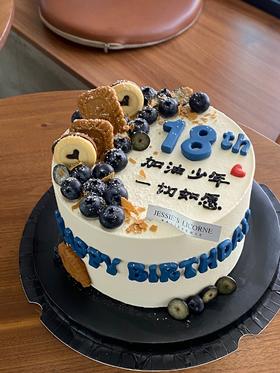 数字翻糖水果生日蛋糕