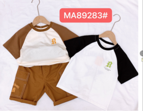 【新上架】木佑果夏MA89283男中童短袖裤套装咖啡F240308
