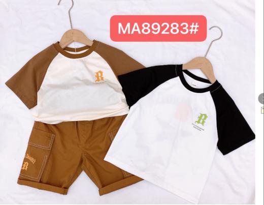 【新上架】木佑果夏MA89283男中童短袖裤套装咖啡F240308 商品图0