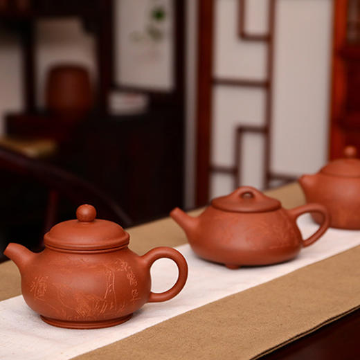 【经典】宜兴原矿紫砂壶岁寒三友 经典复古 品质雅俗 商品图4