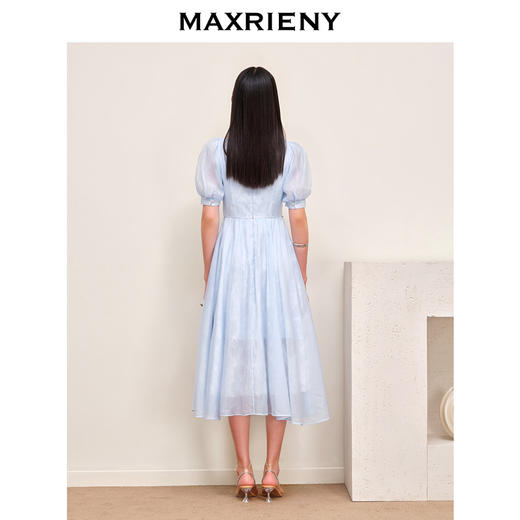 【商场同款】MAXRIENY欧式浪漫公主裙泡泡袖裙法式复古雪纺连衣裙(货号:MC88DR376) 商品图3
