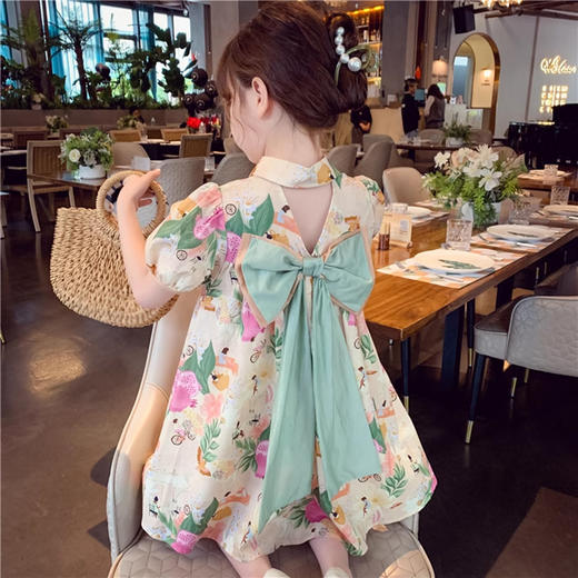 裁缝学苑TQ111女童连衣裙儿童网红蝴蝶结公主裙子女孩童装打版裁剪样板 商品图3