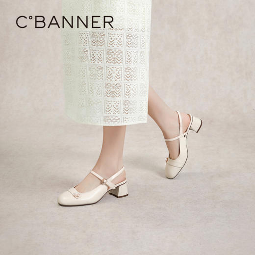 【静音系列】千百度时装凉鞋女夏季粗跟羊皮凉鞋A24272937 商品图4