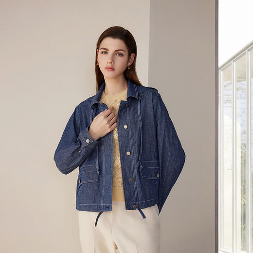 【短款牛仔外套】24年春夏新款女士短款牛仔百搭时尚通勤外套 商品图1
